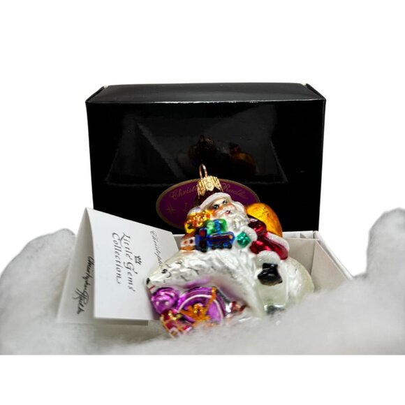 Christopher Radko Little Gems Riding Bearback Santa Ornament 1999 2000 3 Inch Wi - Picture 8 of 8